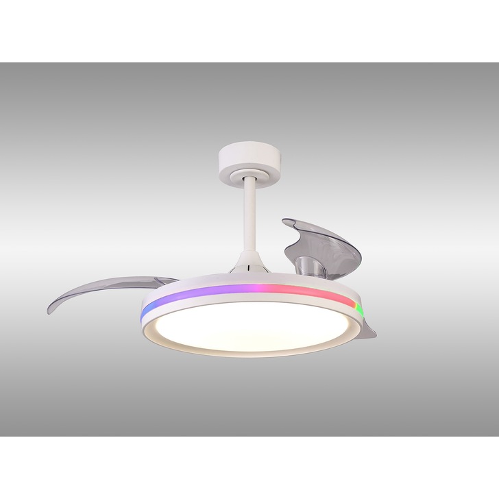 Mantra Rafaga Semi-Flush White RGB/White Led Ceiling Fan Light Complete With Remote - 3000K - 6500K - RGB