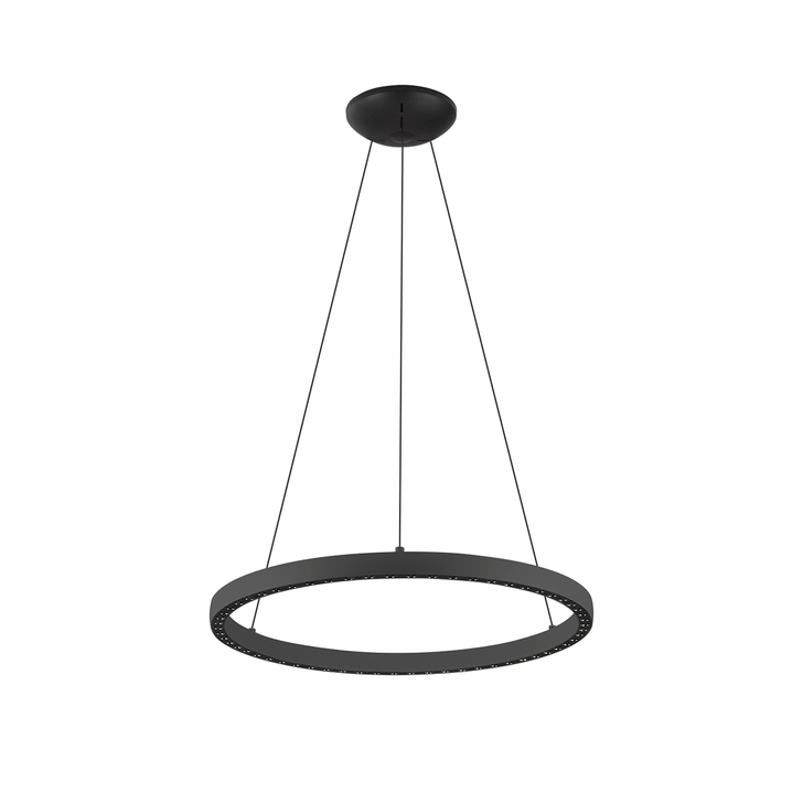 Mantra Riumar 62cm Black Led Ring Pendant Light - 3 Way Relay - 3000K
