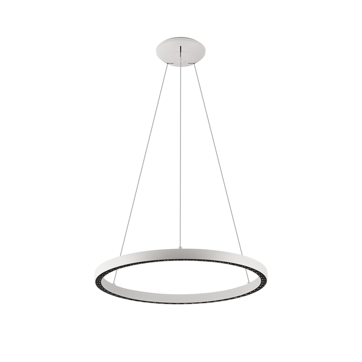 Mantra Riumar 62cm White Led Ring Pendant Light - 3 Way Relay - 3000K