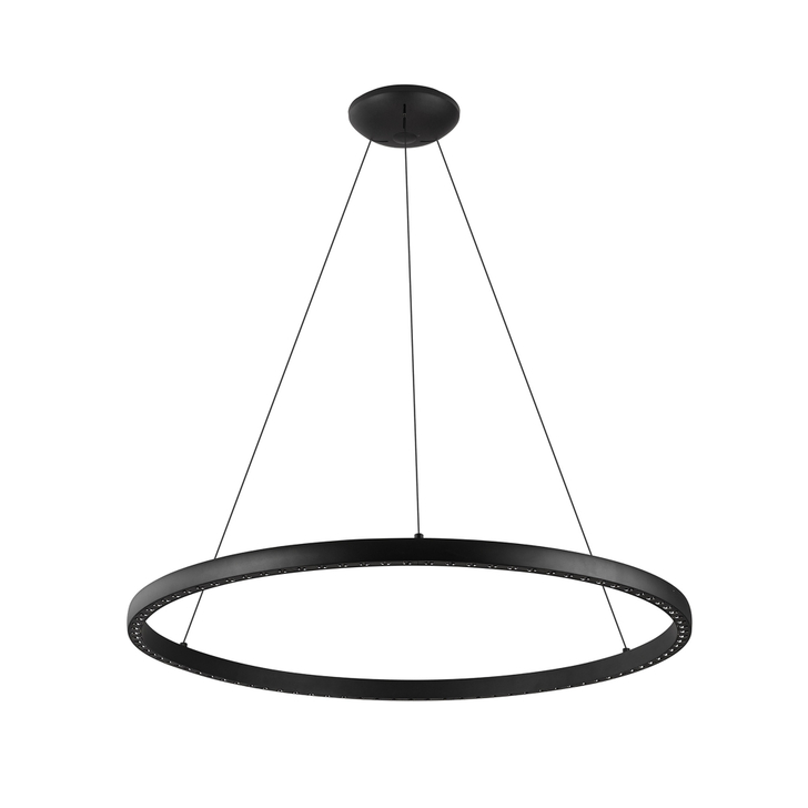 Mantra Riumar 92cm Black Led Ring Pendant Light - 3 Way Relay - 3000K