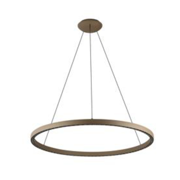 Mantra Riumar 92cm Brown Led Ring Pendant Light - 3 Way Relay - 3000K