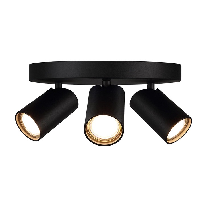 Mantra Sal 3 Light Round Spotlight Matt Black