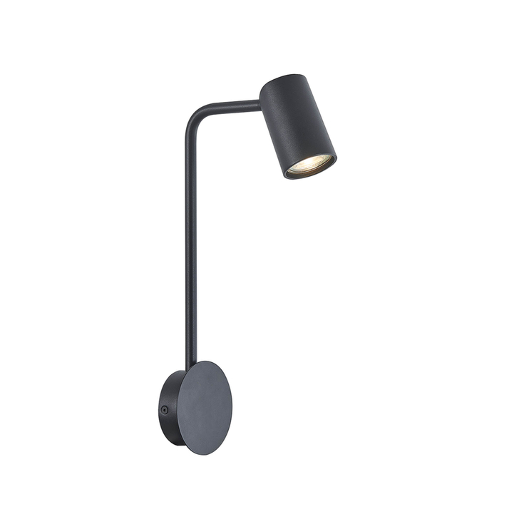 Mantra Sal Matt Black Adjustable Bedside Reader Wall Light