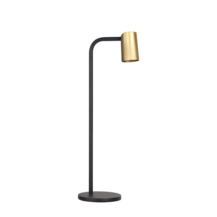 Mantra Sal Matt Black/Satin Gold Large Adjustable Desk Lamp