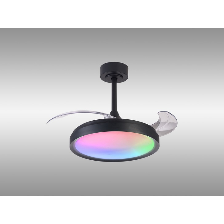 Mantra Siberia Mini Black Led Ceiling Fan Light Complete With Remote - 3000K - 6500K