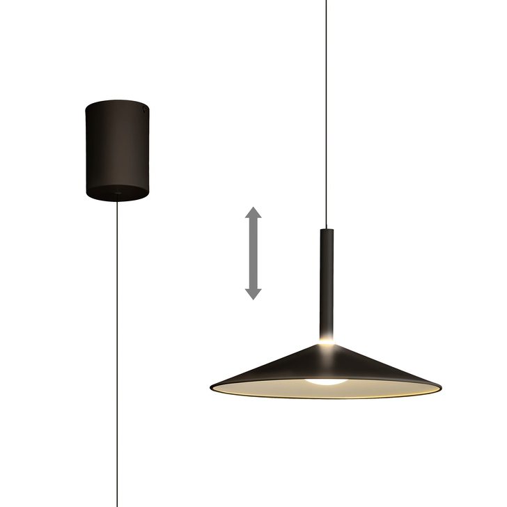 Mantra Small Calice Black/White Rise And Fall Led Pendant Light - 3000K - M7895