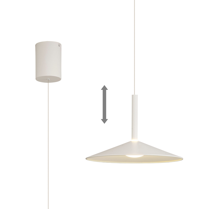 Mantra Small Calice White Rise And Fall Led Pendant Light - 3000K - M7894