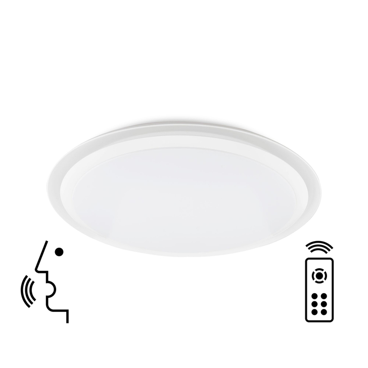 Mantra Smart Edge Dimmable Large Flush Led Ceiling Light Complete With Remote Control - 3000-5000K