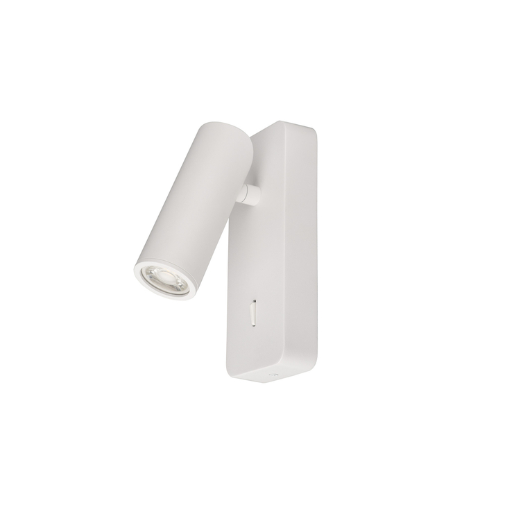 Mantra Split White Adjustable Bedside Reader Wall Light - Switched