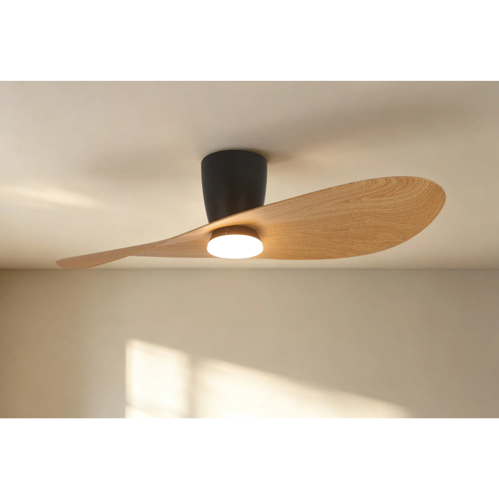 Mantra Surfer Large Black/Wood Led Ceiling Fan Light - 3000K-5000K Adjustable