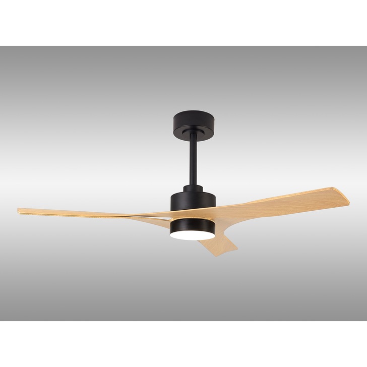 Mantra Thai Semi-Flush White And Wood Led Ceiling Fan Light Complete WIth Remote Control - 2700-5000K