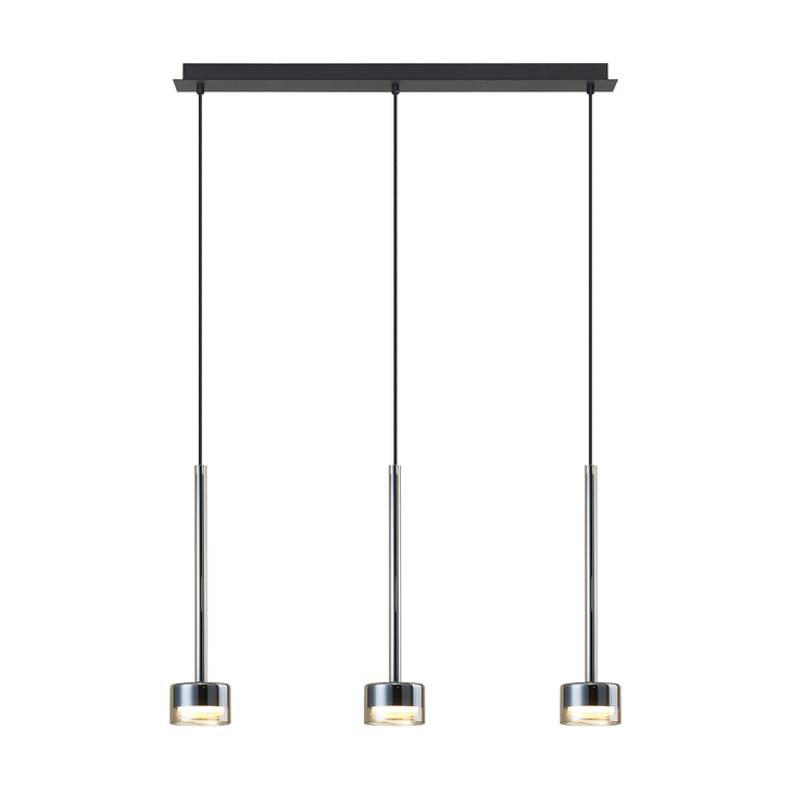 Mantra Tonic Bronze/Black 3 Light Island Pendant Light With Bronze Glasses Complete With 3000K GX53 Led Lamps