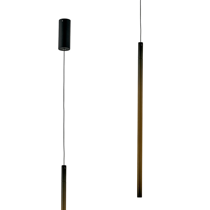 Mantra Torch Ultra Slim Vertical Black Led Pendant Light - 3000K