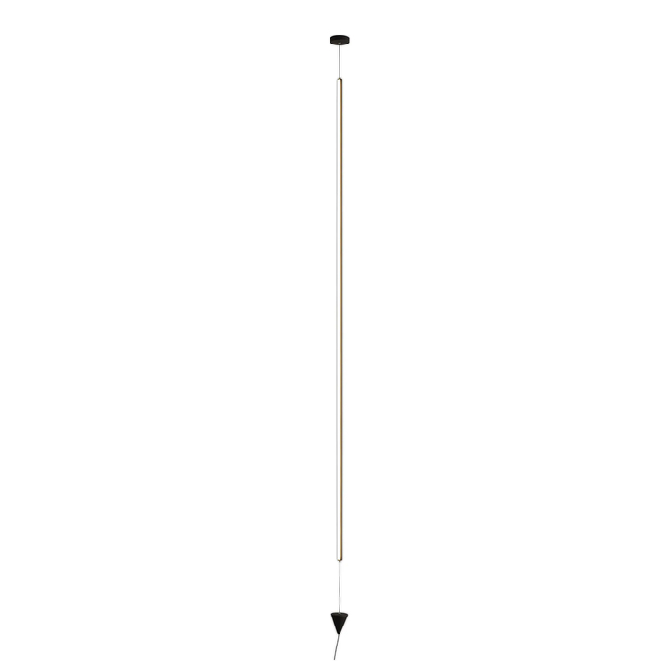 Mantra Vertical Large Black Slim 1 Light Led Dimmable Pole Pendant/Floor Lamp - 3000K