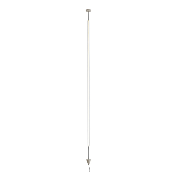 Mantra Vertical Large White Slim 1 Light Led Dimmable Pole Pendant/Floor Lamp - 3000K