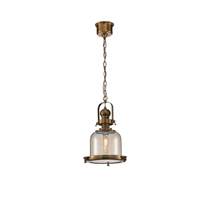 Mantra Vintage Antique Brass Small 1 Light Pendant