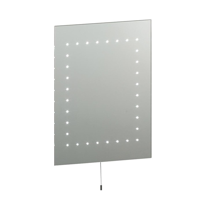 Mareh Rectangular Bathroom Mirror With LED Lights 6500K & Pull Cord