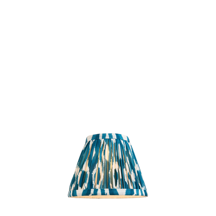 Marlin Blue Ikat Patterned Fabric 16cm Shade - Golf/Candle Clip