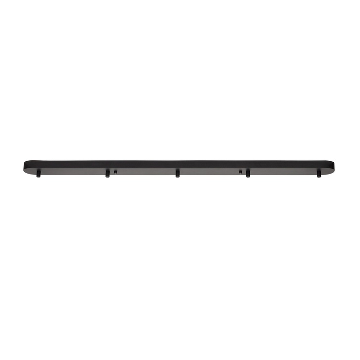 Matt Black 5 Hole Linear Ceiling Bar Plate With Cable Clamps