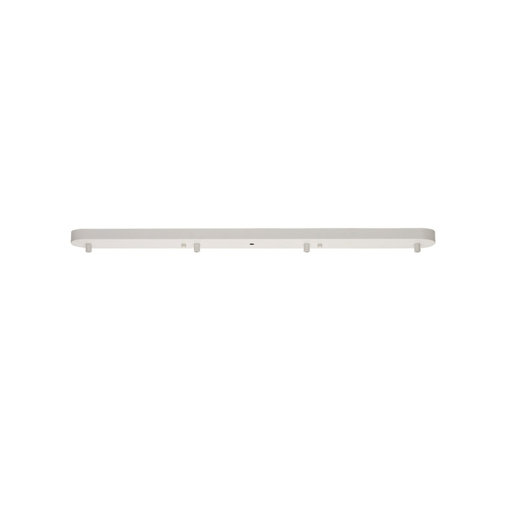 Matt White 4 Hole Linear Ceiling Bar Plate With Cable Clamps