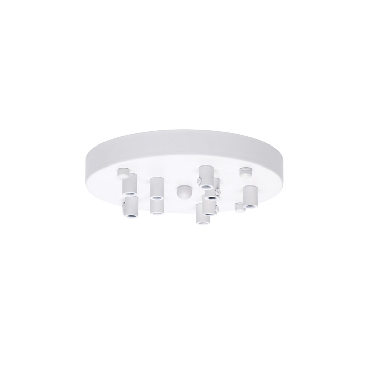 Matt White 9 Hole Ceiling Rose With Cable Clamps