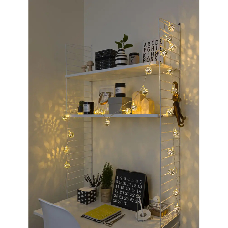 Metal Ball Light Set Silver Col. 24 Warm White Led IP20