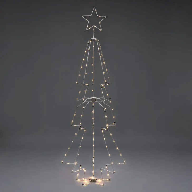 Metal Christmas Tree with Top Star White, Led 210cm IP20