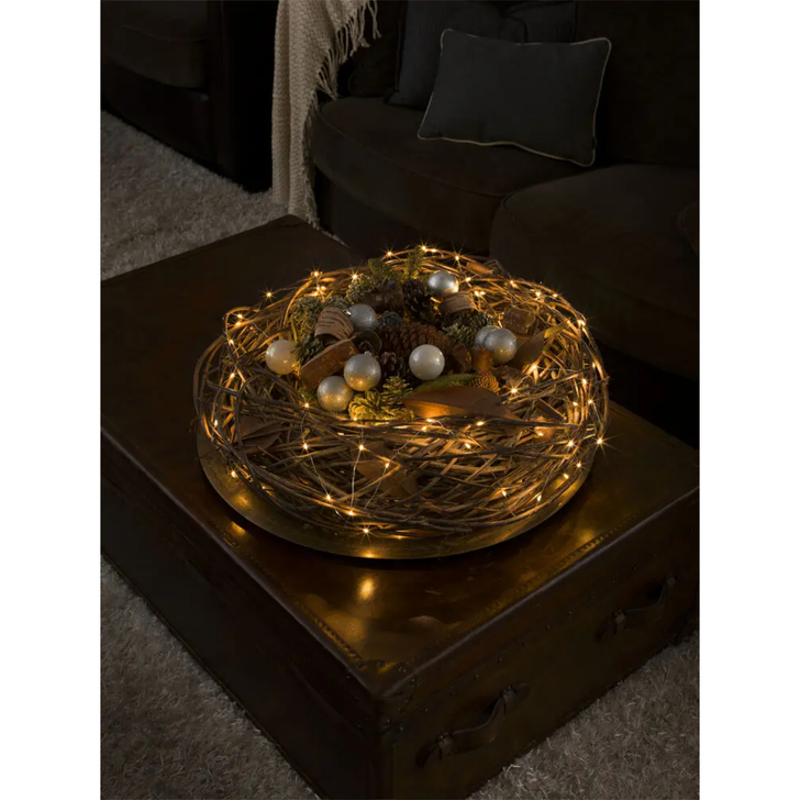 Micro Led Light Set 100 Led Amber, Silver Cable IP20