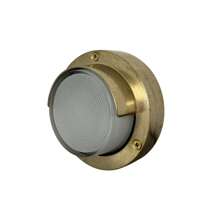 Navigator Walkway Raw Brass Circular Eyelid Light - IP65, Solid Brass, Coastal