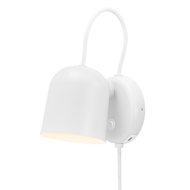 Nordlux Angle White/Telegrey Adjustable Plug In Wall Light