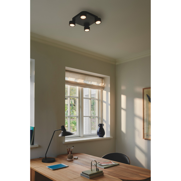 Nordlux Clyde 4-Spot Ceiling Light Black
