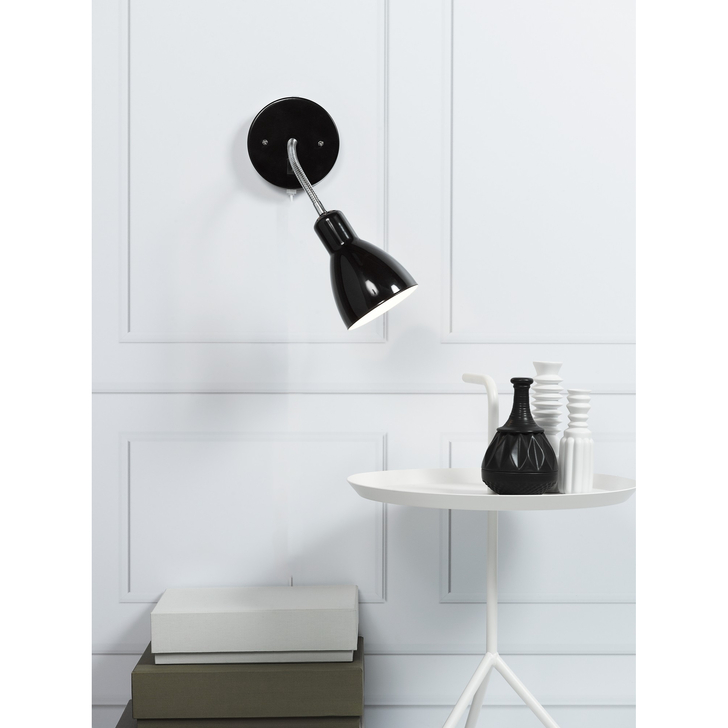 Nordlux Cyclone Black Adjustable Plug In Wall Light