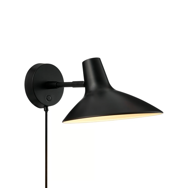 Nordlux Darci Short Black Adjustable Metal Plug In Wall Light