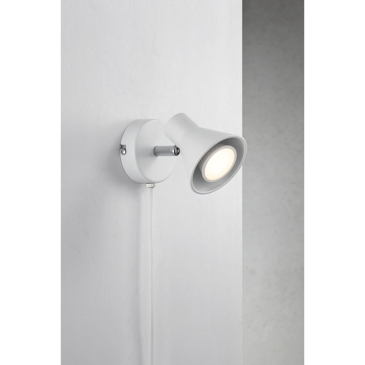 Nordlux Eik White Adjustable Plug In Wall Light