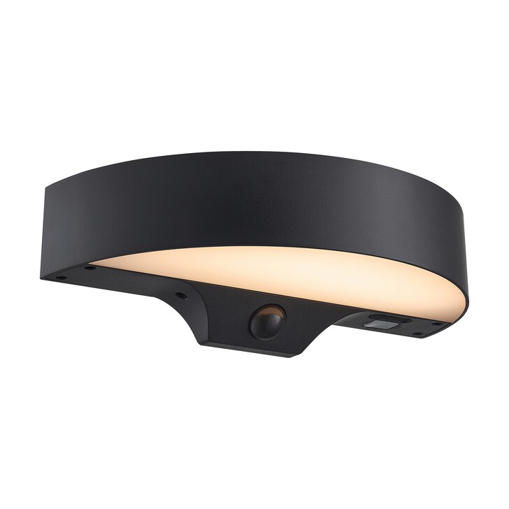 Nordlux Monay Round Solar Wall Light Black