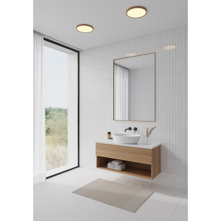 Nordlux Oja 29 IP54 2700K Dim Ceiling Light Wood Foil