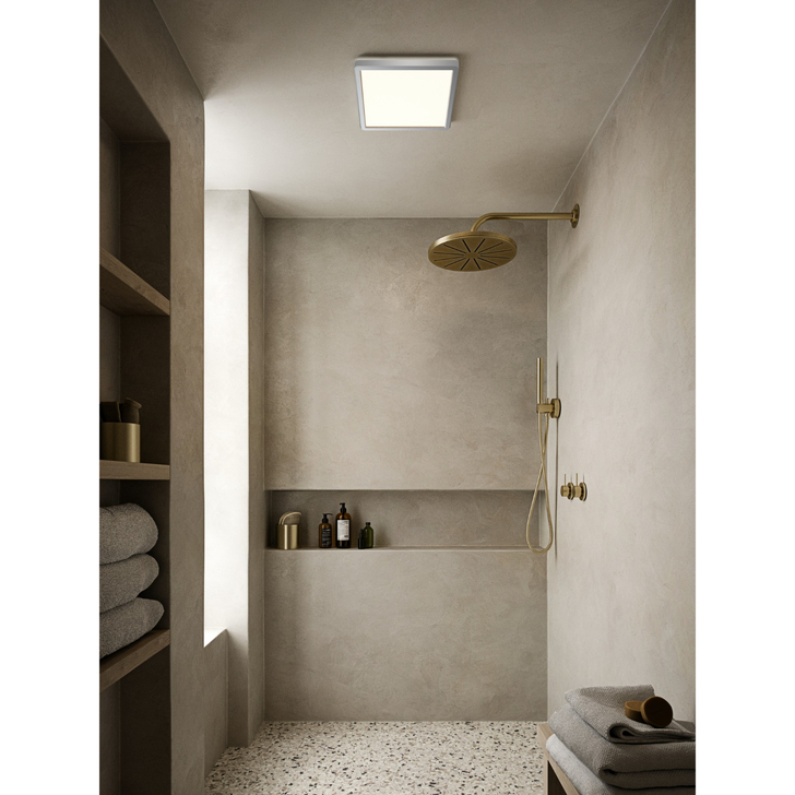 Nordlux Oja 29 Square IP54 3000/4000K 3-Step Ceiling Light Chrome
