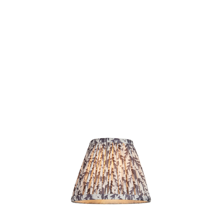 Pearl Grey Leaf Patterned 16cm Lampshade - Golf/Candle Clip