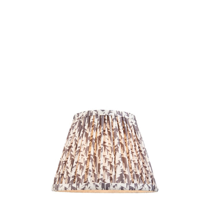 Pearl Grey Leaf Patterned 20cm Lampshade - E14/E27/B22 With Fixed Metal Gimbal