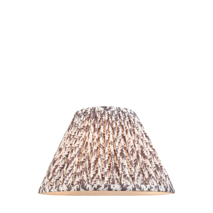 Pearl Grey Leaf Patterned 30cm Lampshade - E14/E27/B22 With Fixed Metal Gimbal