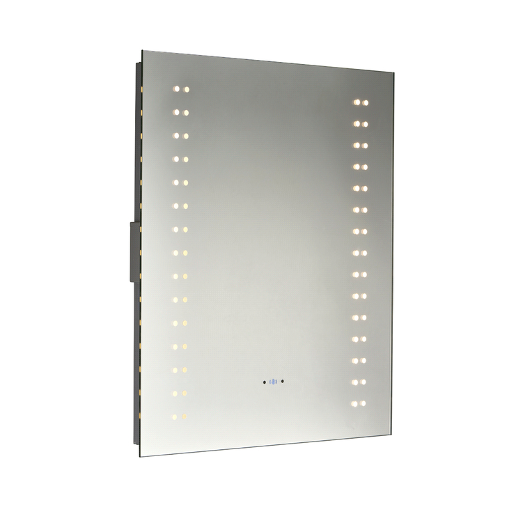 Perle Rectangular Bathroom Mirror With CCT LED Lights, Motion Sensor & Shaver Socket