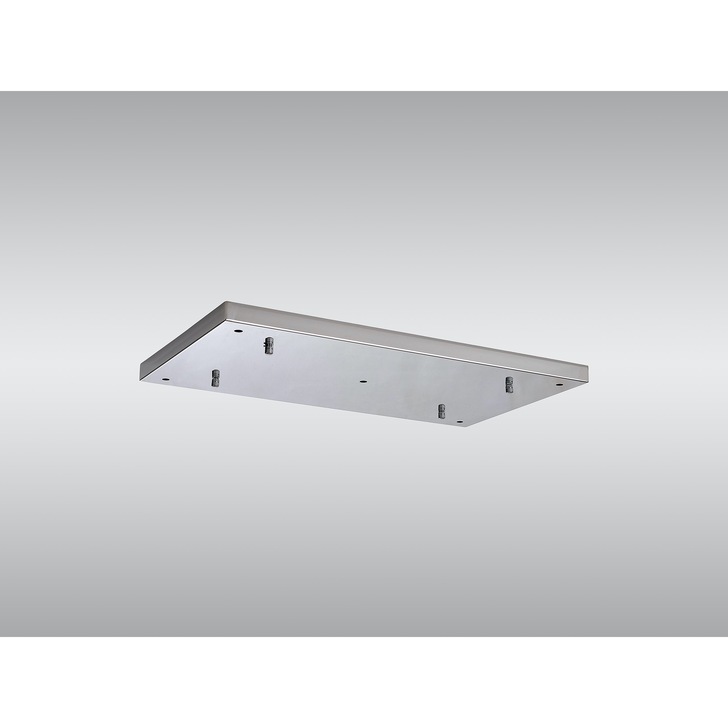 Polished Chrome 5 Hole Rectangular Ceiling Plate - 550mm x 320mm