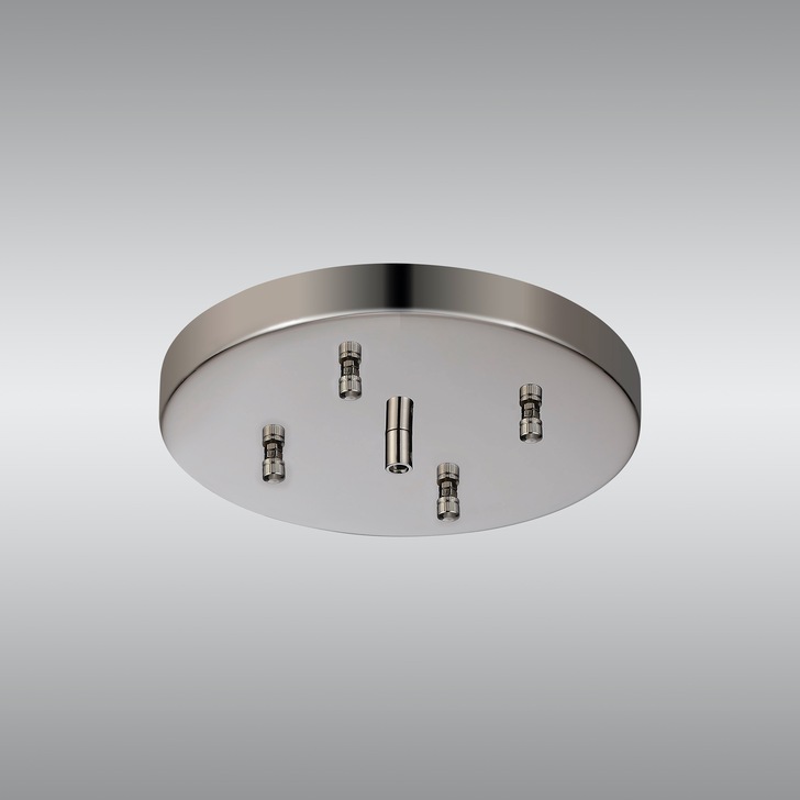 Polished Nickel No Hole Ceiling Plate - 23cm