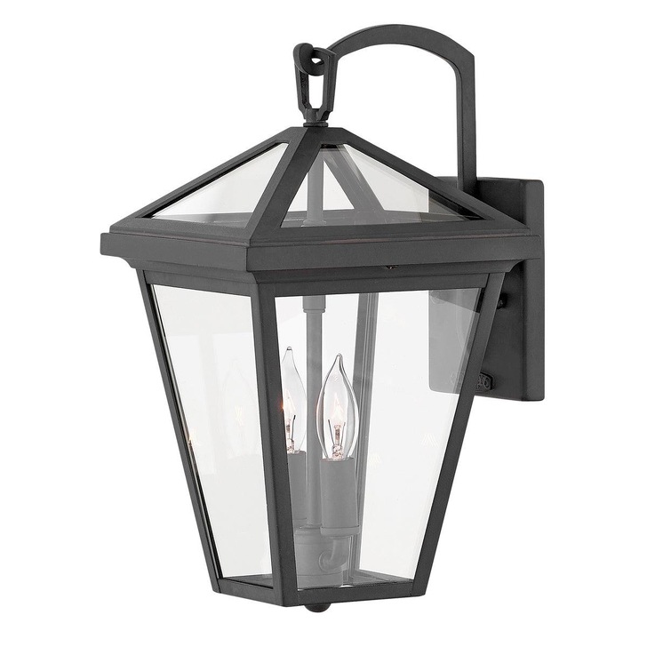 Quintiesse Alford Place 2 Light Small Exterior Wall Lantern In Black Complete With Clear Glass Panels IP44 - QN-ALFORD-PLACE2-S-MB