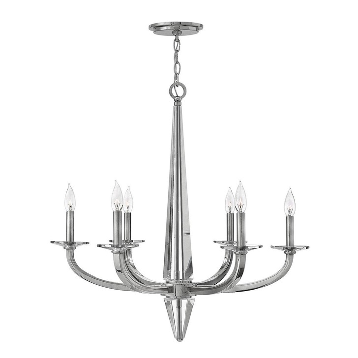 Quintiesse Ascher 6 Light Crystal Chandelier In Polished Chrome - QN-ASCHER6