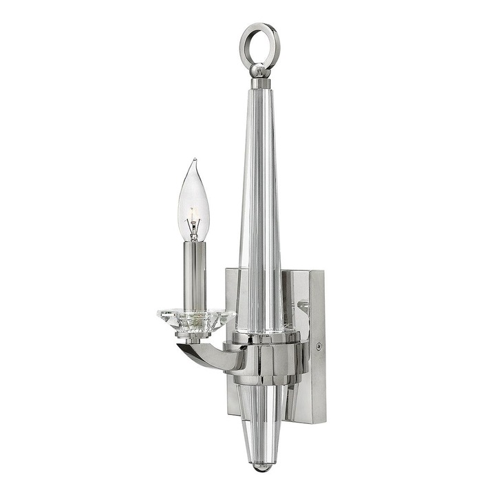 Quintiesse Ascher Single Wall Light In Polished Chrome Complete With Crystal Detail - QN-ASCHER1