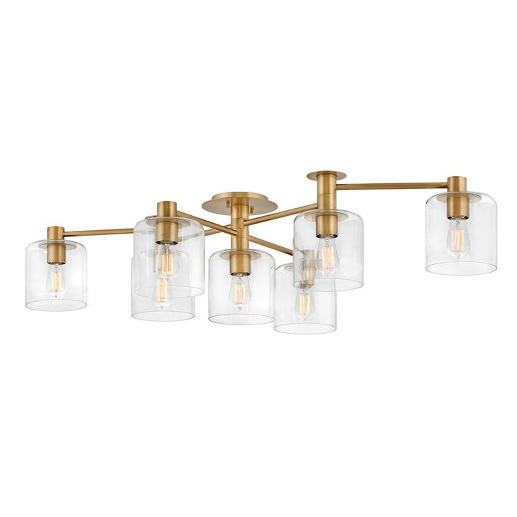 Quintiesse Axel 7 Light Semi-flush Mount In Heritage Brass - QN-AXEL7-HB