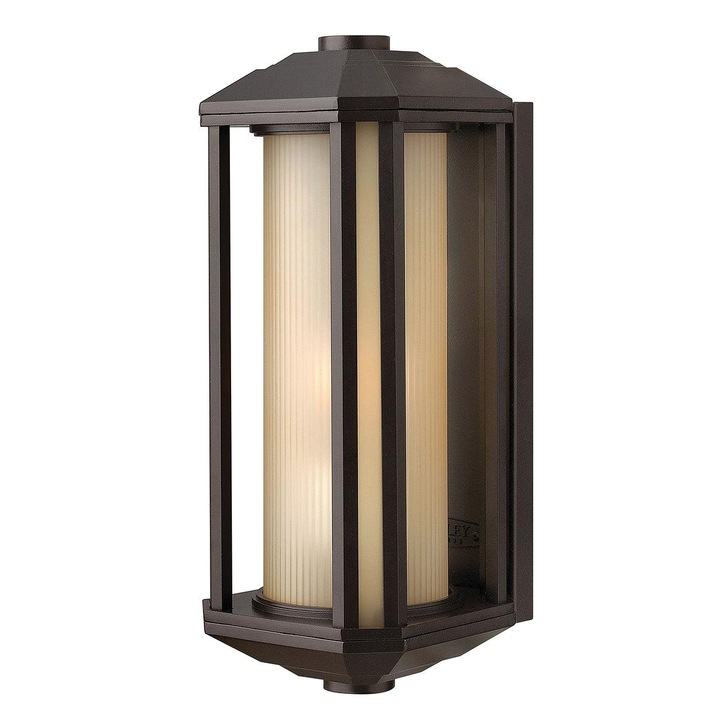 Quintiesse Castelle 1 Light Medium Outdoor Wall Lantern In Bronze Complete With RIbbed Etched Glass - IP44 - QN-CASTELLE-M-BZ