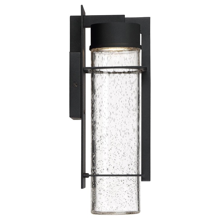 Quintiesse Eames Medium Outdoor LED Wall Lantern In Black Complete With Clear Seeded Glass - IP44 - QN-EAMES-LED-M-EK