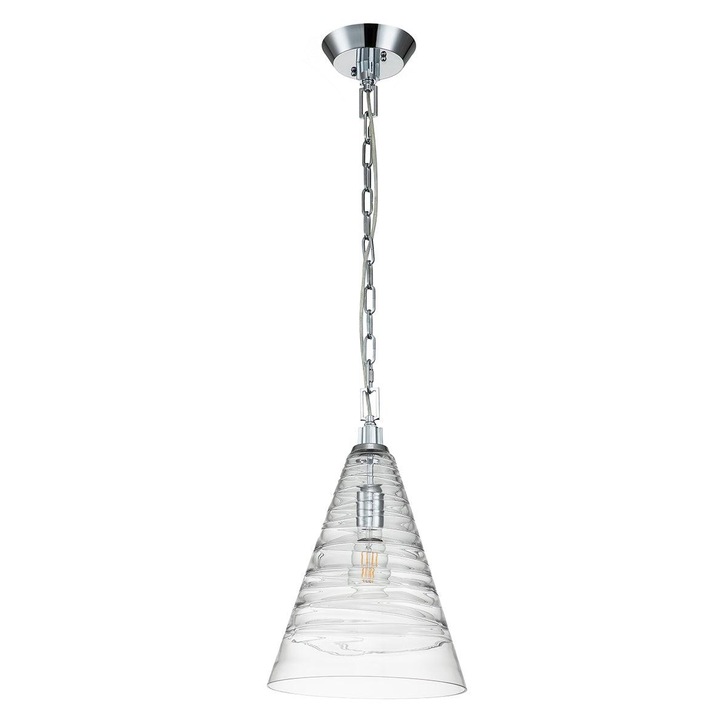 Quintiesse Elmore 1 Light Pendant In Polished Chrome Complete WIth Clear Candy Glass - QN-ELMORE-P-PC